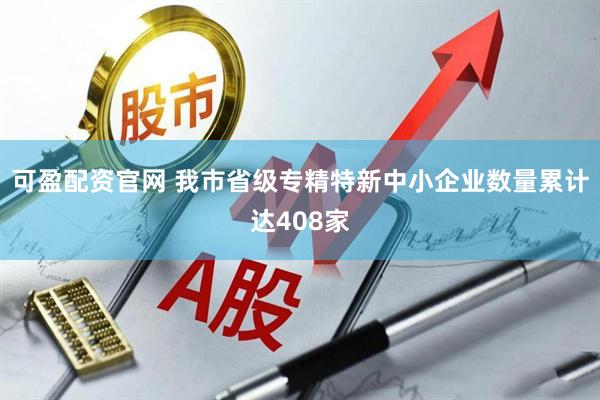 可盈配资官网 我市省级专精特新中小企业数量累计达408家