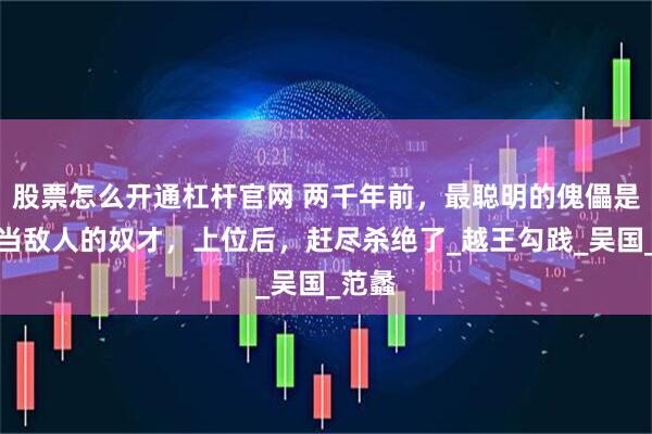 股票怎么开通杠杆官网 两千年前,最聪明的傀儡是谁?当敌人的奴才,上位后,赶尽杀绝了_越王勾践_吴国_范蠡